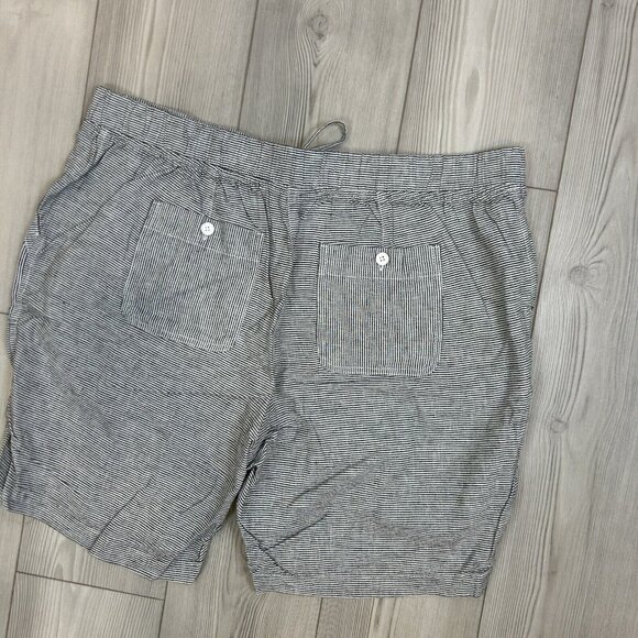 Women’s Talbots 18W Linen Blend Casual Shorts 9” Inseam Striped Pockets - Picture 9 of 10
